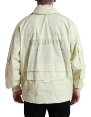 Dolce & Gabbana Gelbe Nylon-Parka-Jacke mit Kragen und durchgehendem Reißverschluss