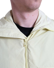 Dolce & Gabbana Gelbe Nylon-Parka-Jacke mit Kragen und durchgehendem Reißverschluss
