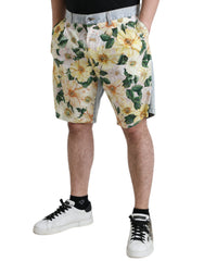 Dolce & Gabbana Denim-Bermudashorts mit mehrfarbigem Blumenmuster