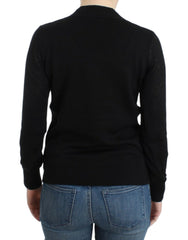 Costume National Schwarzer Wollpullover mit V-Ausschnitt