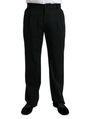 Dolce & Gabbana Schwarze elegante Anzughose aus Wolle mit geradem Schnitt
