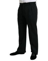 Dolce & Gabbana Schwarze elegante Anzughose aus Wolle mit geradem Schnitt