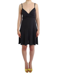 Costume National Grau gestricktes A-Linien-Kleid