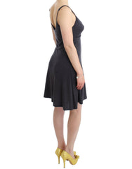 Costume National Grau gestricktes A-Linien-Kleid