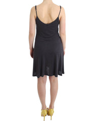 Costume National Grau gestricktes A-Linien-Kleid