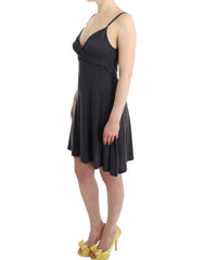 Costume National Grau gestricktes A-Linien-Kleid