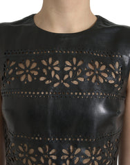 Valentino Shiny Black Nylon Cut Out A-line Mini Dress