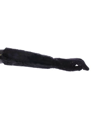 Dolce & Gabbana Schwarze Spitzenhandschuhe aus Wolle, Lammfell und Pelz (Ellbogenlang)