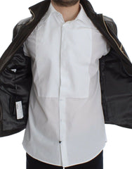 Dolce & Gabbana Braune Lammleder-Reißverschlussjacke