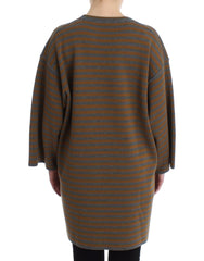 Dolce & Gabbana Oversized Pullovertop mit grauen und gelben Streifen