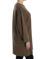 Dolce & Gabbana Oversized Pullovertop mit grauen und gelben Streifen