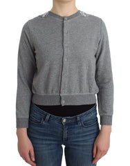 Ermanno Scervino Lingerie Grauer Spitzenpullover Cardigan Top