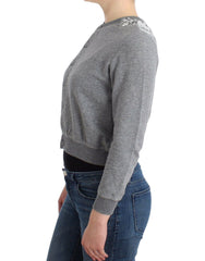 Ermanno Scervino Lingerie Grauer Spitzenpullover Cardigan Top