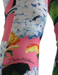 Dolce & Gabbana Mehrfarbige Leggingshose mit hohem Bund und Blumenmuster