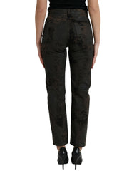 Dolce & Gabbana Braune BOYFRIEND Baumwoll-Jeans mit mittlerer Bundhöhe