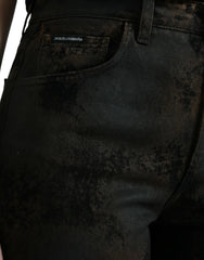 Dolce & Gabbana Braune BOYFRIEND Baumwoll-Jeans mit mittlerer Bundhöhe
