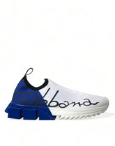 Dolce & Gabbana Weiße Blaue Sorrento Low Top Herren Freizeitschuhe Sneakers