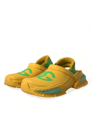 Dolce & Gabbana Gelb Grüne Gummi Clogs Herren Hausschuhe Herrenschuhe