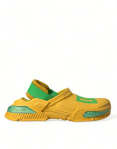 Dolce & Gabbana Gelb Grüne Gummi Clogs Herren Hausschuhe Herrenschuhe