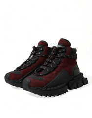 Dolce & Gabbana Burgundy Super King High Top Herren Sneaker Schuhe