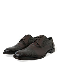 Dolce & Gabbana Formelle Herren-Schnürschuhe aus braunem Exotenleder