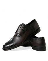 Dolce & Gabbana Formelle Herren-Schnürschuhe aus braunem Exotenleder