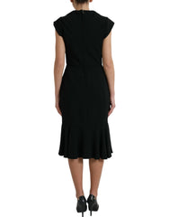 Dolce & Gabbana Schwarzes ärmelloses Kleid aus Cady-Viskose