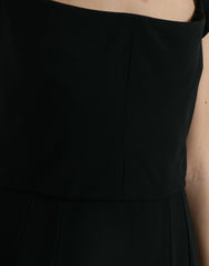Dolce & Gabbana Schwarzes ärmelloses Kleid aus Cady-Viskose