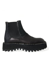 Dolce & Gabbana Chelsea-Stiefel zum Hineinschlüpfen aus schwarzem Leder