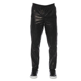 Trussardi Black Lamb Leather Men Pant