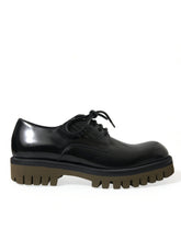 Dolce & Gabbana Schwarze Leder Schnür-Derby-Herrenschuhe
