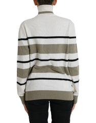 Dolce & Gabbana Pullover aus Wolle mit mehrfarbigen Streifen und Logo
