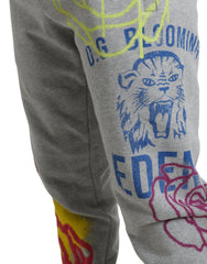 Dolce & Gabbana Graue Baumwoll-Graffiti-Jogginghose