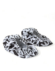 Dolce & Gabbana Weiße Nylon Slipper mit Logo-Print