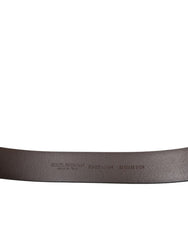 Dolce & Gabbana Brauner Kalbsleder-Gürtel mit goldener Metallschnalle