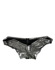 Dolce & Gabbana Silberfarbenes Stretch-Oberteil aus Polyester