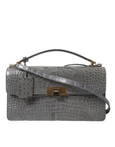 Balenciaga Schultertasche aus grauem Exotenleder, mittelgroß