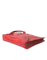 Balenciaga Rote Exotic Skin Leder Classic Pouch Geldbörse Wristlet Tasche