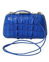 Balenciaga Blauwe Exotische Huid Leren Schouder Crossbody Box Clutch Tas