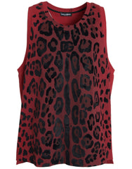 Dolce & Gabbana ärmelloses Tank-Top mit rotem Leopardenmuster