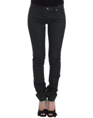 Ermanno Scervino Grüne Slim Jeans Denim Hose Gerades Bein Stretch