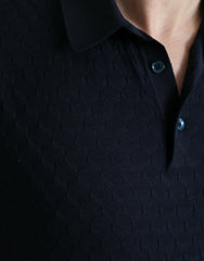 Dolce & Gabbana Dunkelblaues Poloshirt mit Kragen und kurzen Ärmeln