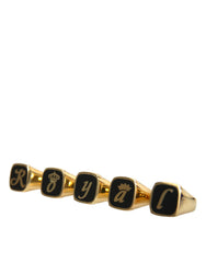 Dolce & Gabbana Goldmessing ROYAL Emaille Set mit 5 Ringen