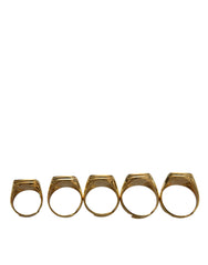 Dolce & Gabbana Goldmessing ROYAL Emaille Set mit 5 Ringen