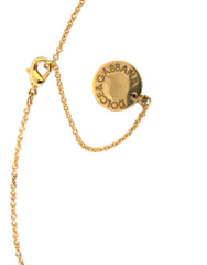 Dolce & Gabbana Goldene Messingkette Hund Herz Anhänger Halskette
