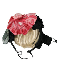 Dolce & Gabbana Schwarzes Viskose-Weiß-Haar Parrucchiera-Stirnband-Diadem