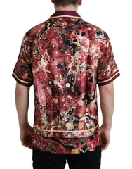 Dolce & Gabbana Mehrfarbiges Button-Down-Seidenhemd