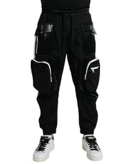 Dolce & Gabbana Schwarze Nylon Cargo Jogger Herren Jogginghose