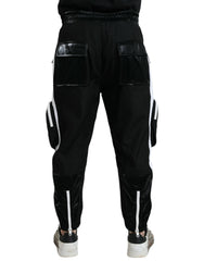 Dolce & Gabbana Schwarze Nylon Cargo Jogger Herren Jogginghose