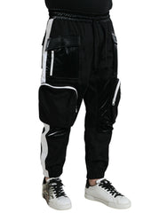 Dolce & Gabbana Schwarze Nylon Cargo Jogger Herren Jogginghose
